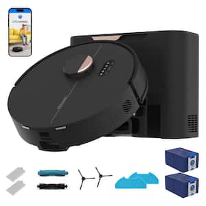 Dustin Plus Robot Vacuum and Mop with Smart Navigation in True Black, with 8000 Pa Suction and 100-Day Auto-Empty Dock