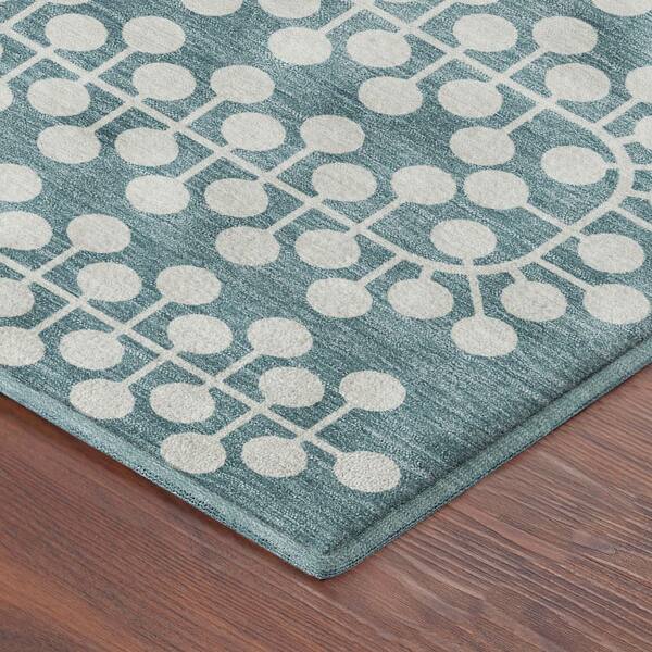 Mayfield Premium Machine Washable Abstract AMF2247 Teal 10 ft. x 14 ft. Area Rug