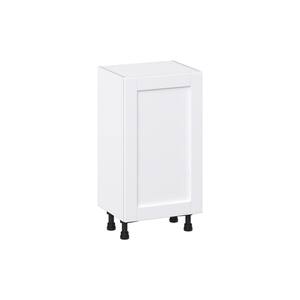 Mancos Bright White Shaker Assembled Shallow Base Kitchen Cabinet with Full High Door (18 in.W x 34.5 in. H x 14 in. D)