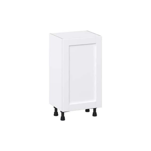 J COLLECTION Mancos Bright White Shaker Assembled Shallow Base Kitchen Cabinet with Full High Door (18 in.W x 34.5 in. H x 14 in. D)