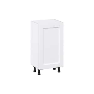 Mancos Bright White Shaker Assembled Shallow Base Kitchen Cabinet w/ Full Height Door (18 in. W x 34.5 in. H x 14 in. D)