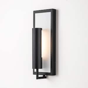 Chelsea 13.7 in. Medium Modern Black Integrated LED Outdoor Wall Light Sconce