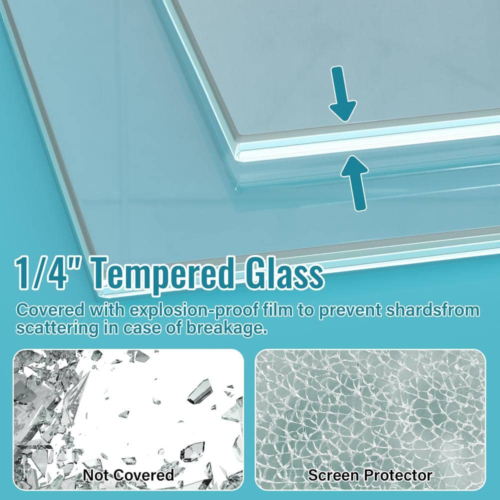 36" Chrome Neo-Angle Frameless Pivot Shower Door with Clear Glass