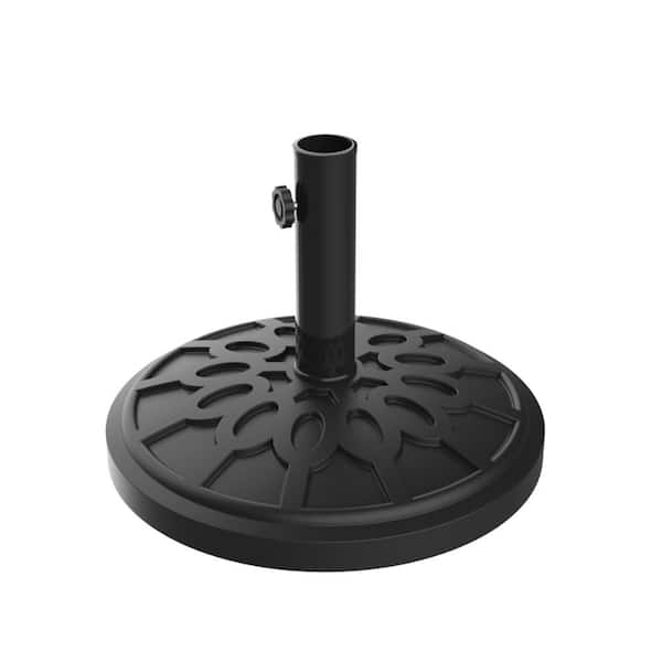 19 lb Patio Umbrella Base Heavy Duty Weighted Stand Black 1 Piece