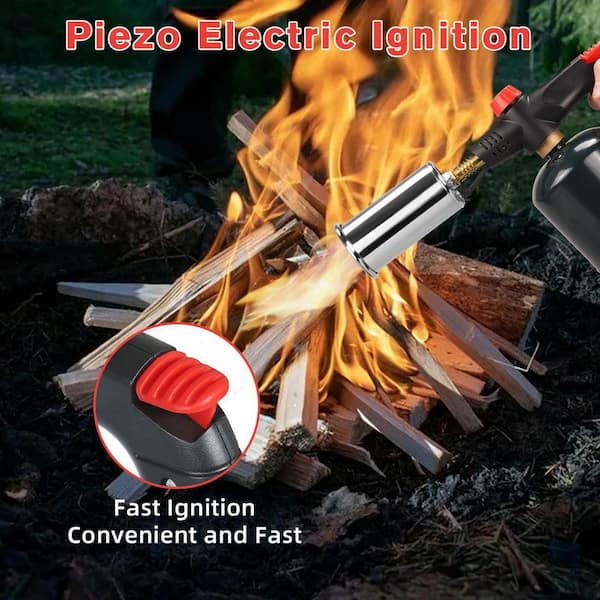 JFVKAF Metal Propane Torch Silver Finish Adjustable Flame Burner