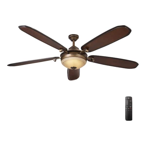 Home Decorators Collection Amaretto 70 in. LED Indoor French Beige Ceiling Fan with Light Kit and Remote Control