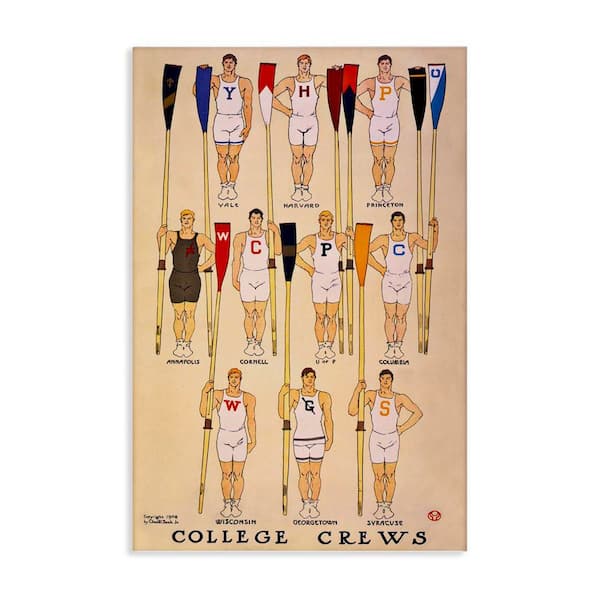 Vintage College Crews by Graffi tee Studios Unframed Sports Graphic Art Print 30 in. x 20 in.