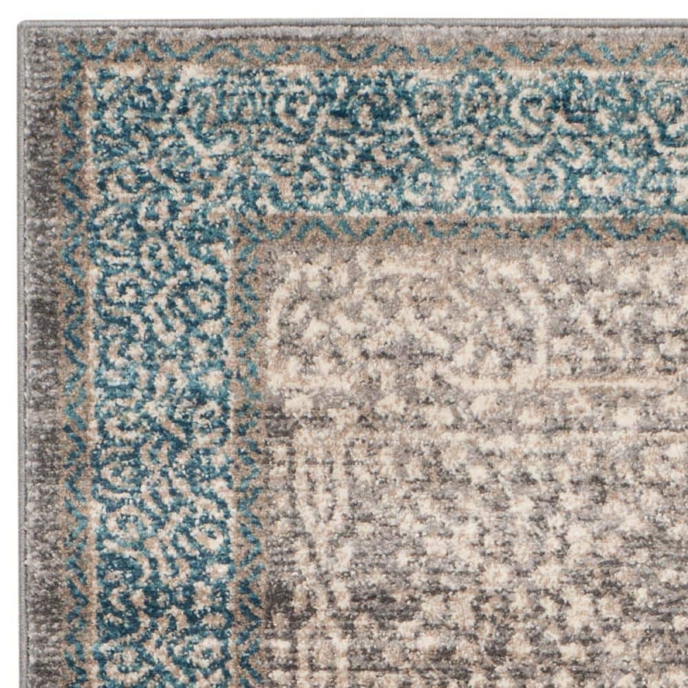 Luxor Elegance 3' x 5' Light Grey/Blue Reversible Synthetic Area Rug