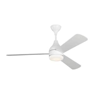 Streaming 52 in. LED Indoor/Outdoor Matte White Smart Ceiling Fan with Remote Control and Reversible Motor