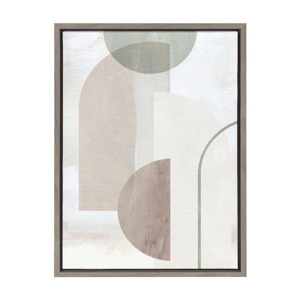 Kate and Laurel "Sylvie Sahara Gray 2" by Alexander Ginzburg 1-Piece Framed Canvas Abstract Art Print 24.00 in. x 18.00 in.