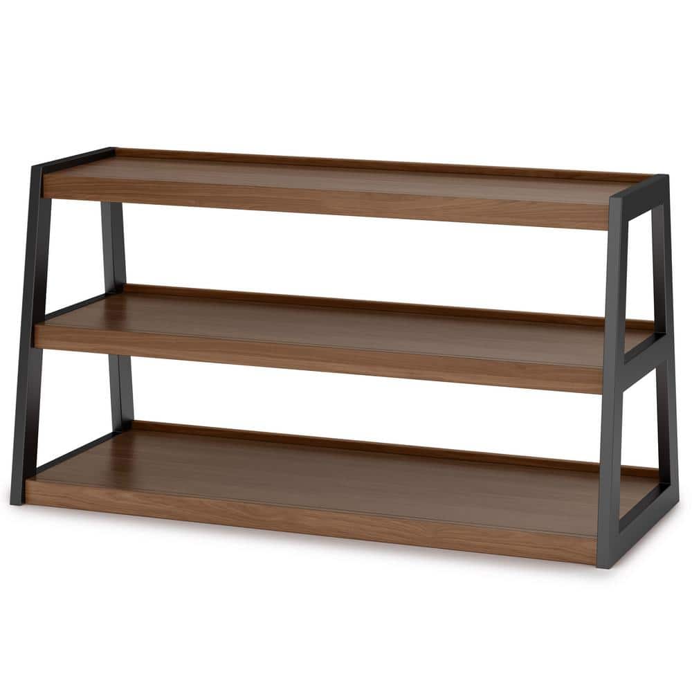 Sawhorse Industrial 48 Inch Walnut Wood and Black Metal TV Stand