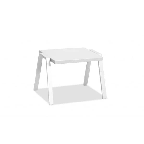 HomeRoots 22 in. White Rectangle Aluminum End Table