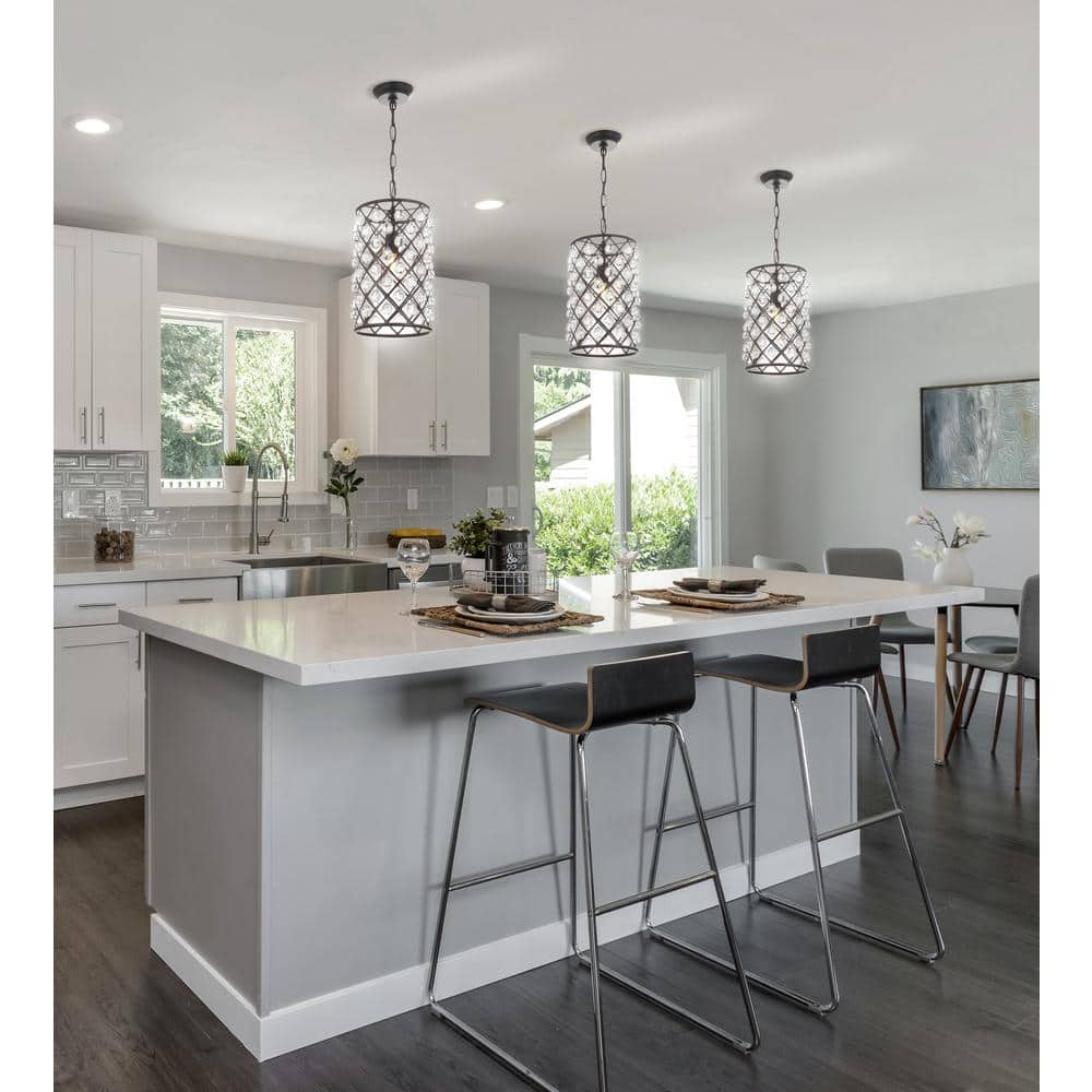 Gabrielle 10" Crystal and Bronze LED Pendant Light