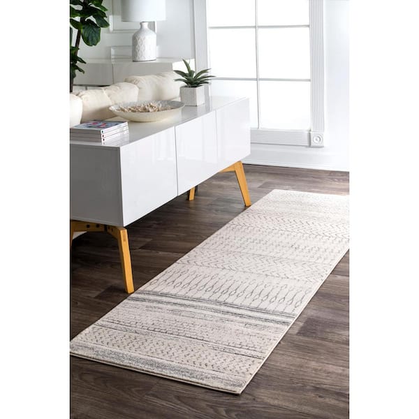 Nova Stripes Gray 2 ft. x 10 ft. Rectangle Indoor Runner Rug