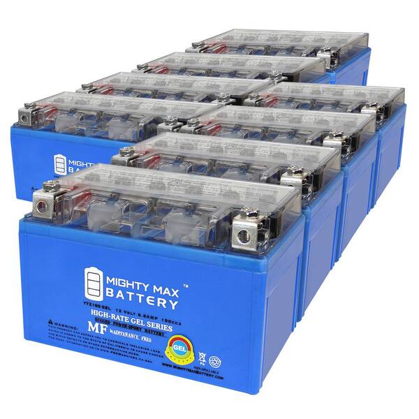 MIGHTY MAX BATTERY YTZ10SGEL 12V 8.6AH GEL Replacement Battery compatible with Sky Rich YTZ10-S - 8 Pack