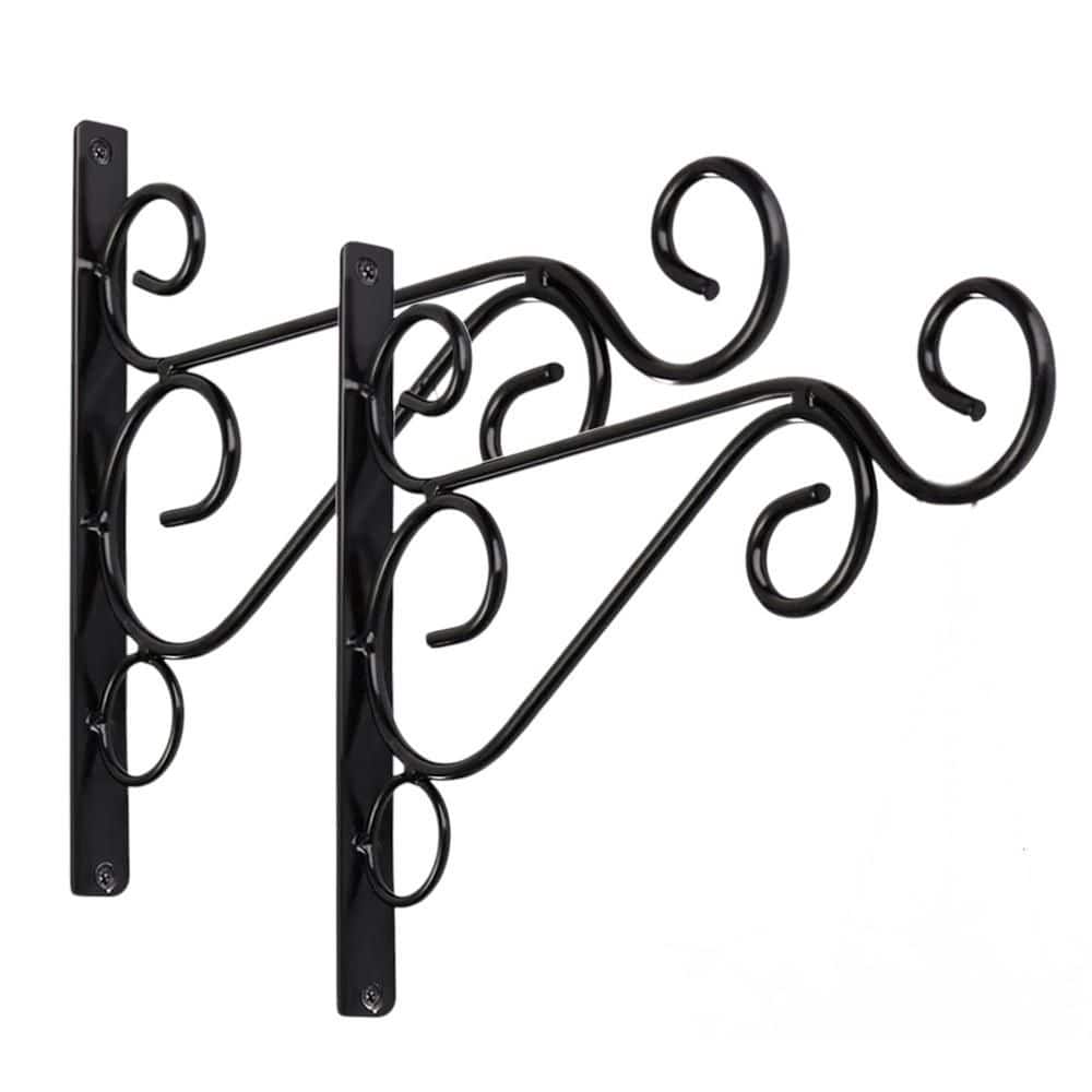10 in. Black Iron Outdoor Hanging Brackets with Screws & Wall Hooks for Bird Feeders, Lanterns and Wind Chimes (2-Pack) price history on PriceWatchPro