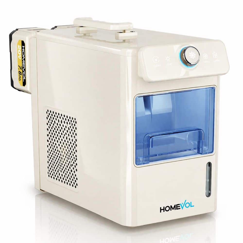 18.5 in. 26 lb. Bullet Ice Countertop Portable Ice Maker in White with Fast Ice, Low Noise, Outdoor Use No Plug Needed