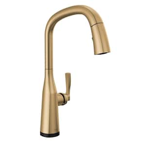 Stryke Single Handle Touch2O Technology Pull Down Sprayer Kitchen Faucet in Lumicoat Champagne Bronze