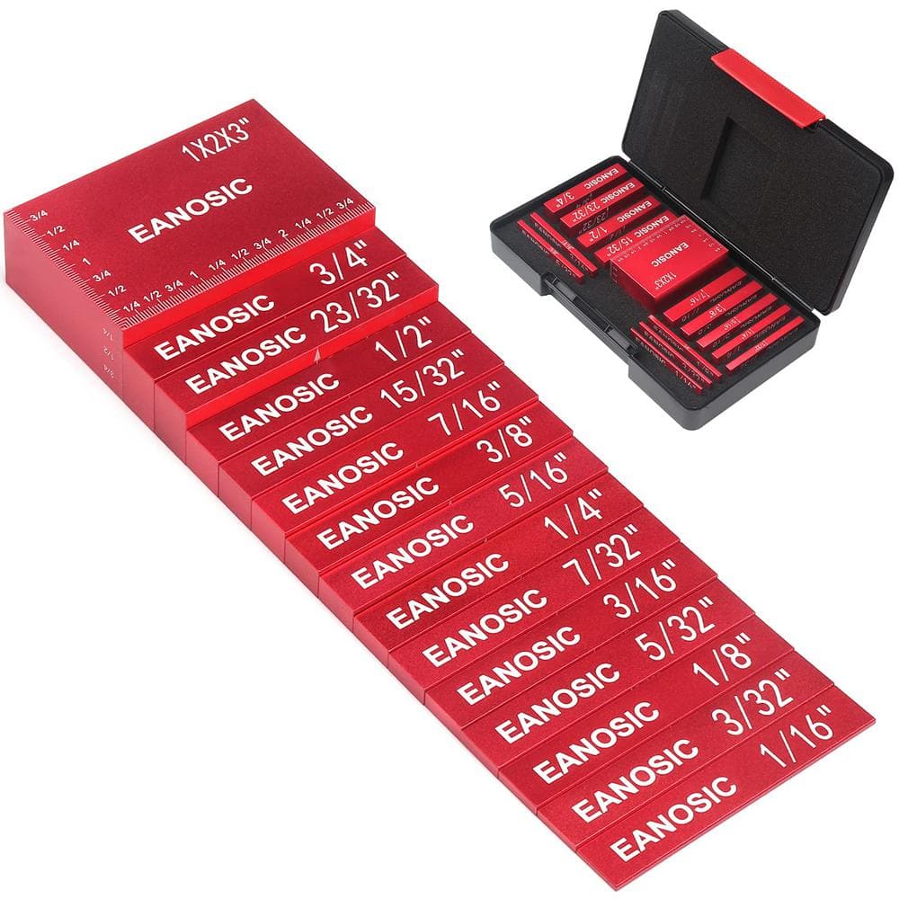 15-Pieces Setup Blocks Height Gauge Set, Table Saw Accessories Include Lase