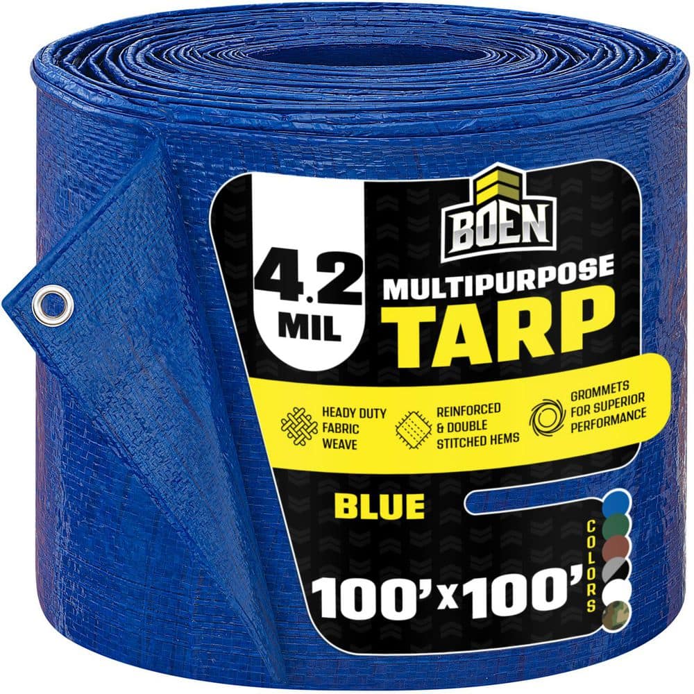 100 ft. x 100 ft. Multi-Purpose Blue Poly Tarp Cover 5 Mil Thick Weave Material, Waterproof price history on PriceWatchPro