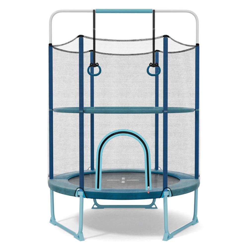 60 in. Mini Trampoline for Kids, 5 ft. Indoor/Outdoor 3 in 1 Toddler Trampoline w/Gymnastic Bar and Rings, Blue price history on PriceWatchPro