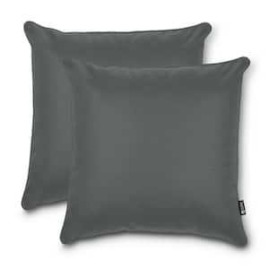 Montlake FadeSafe 20 in. x 20 in. x 8 in. Indoor/Outdoor Accent Throw Pillows in Light Charcoal (2-Pack)
