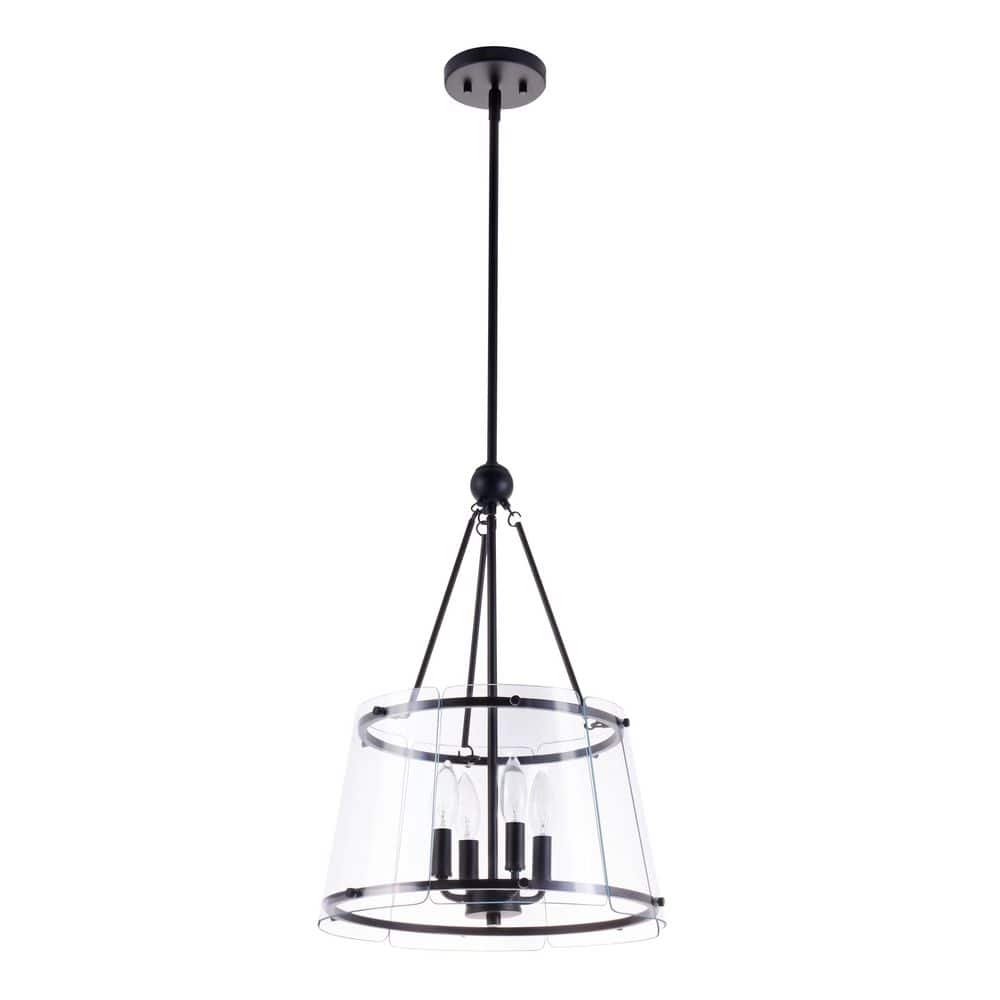 4 Light Black Shaded Pendant Light with Clear Glass Shade price history on PriceWatchPro