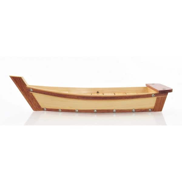 HomeRoots Brown Rectangle Wood 16.8 in. Decorative Serving Tray