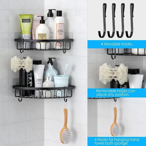 TAILI Bathroom Shower Caddy with 2 Suction Cups- Shower Corner