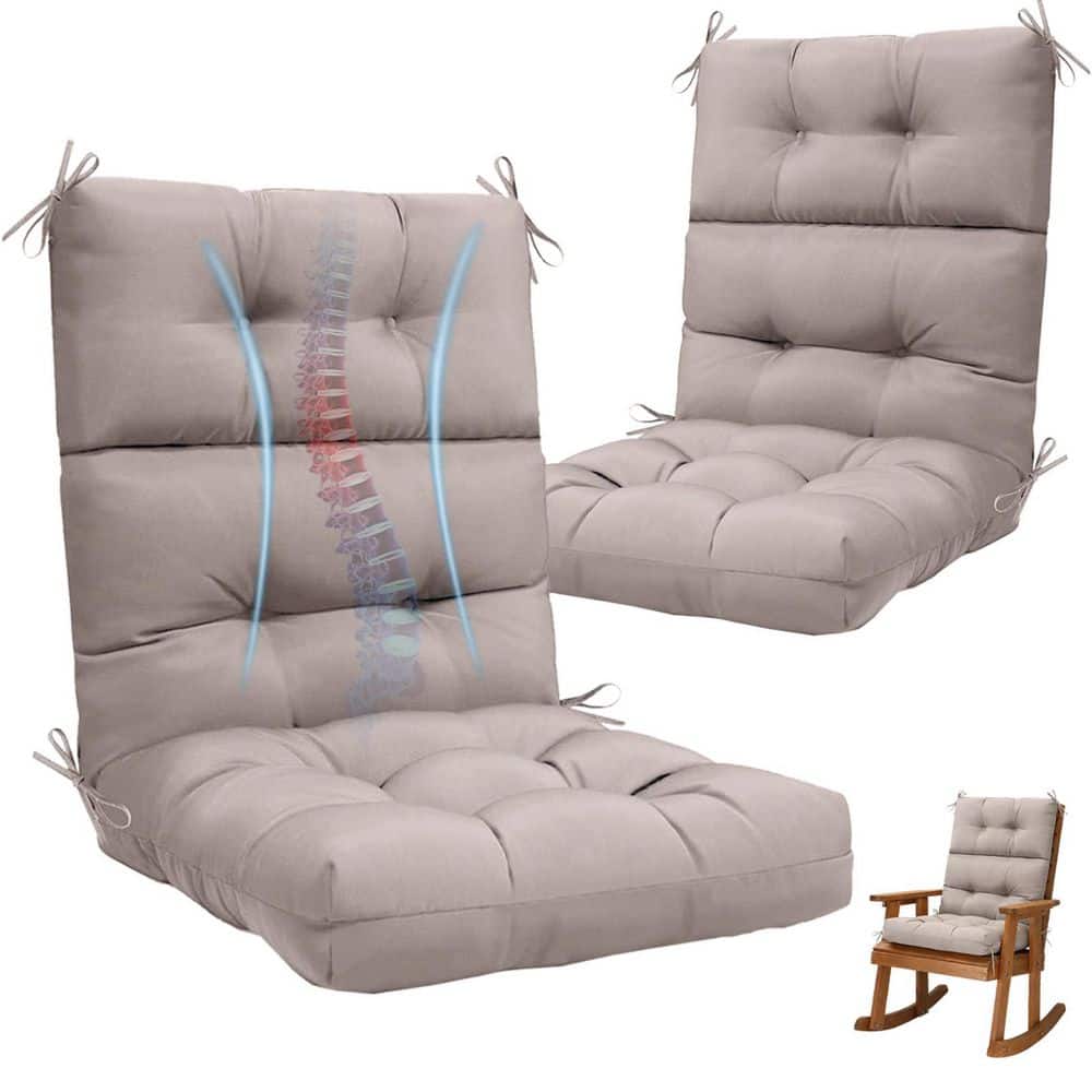 High Back Chair Cushions Set of 2,44 in. x 22 in. x 4 in. Thick Replacement Cushions for Outdoor Patio Khaki price history on PriceWatchPro