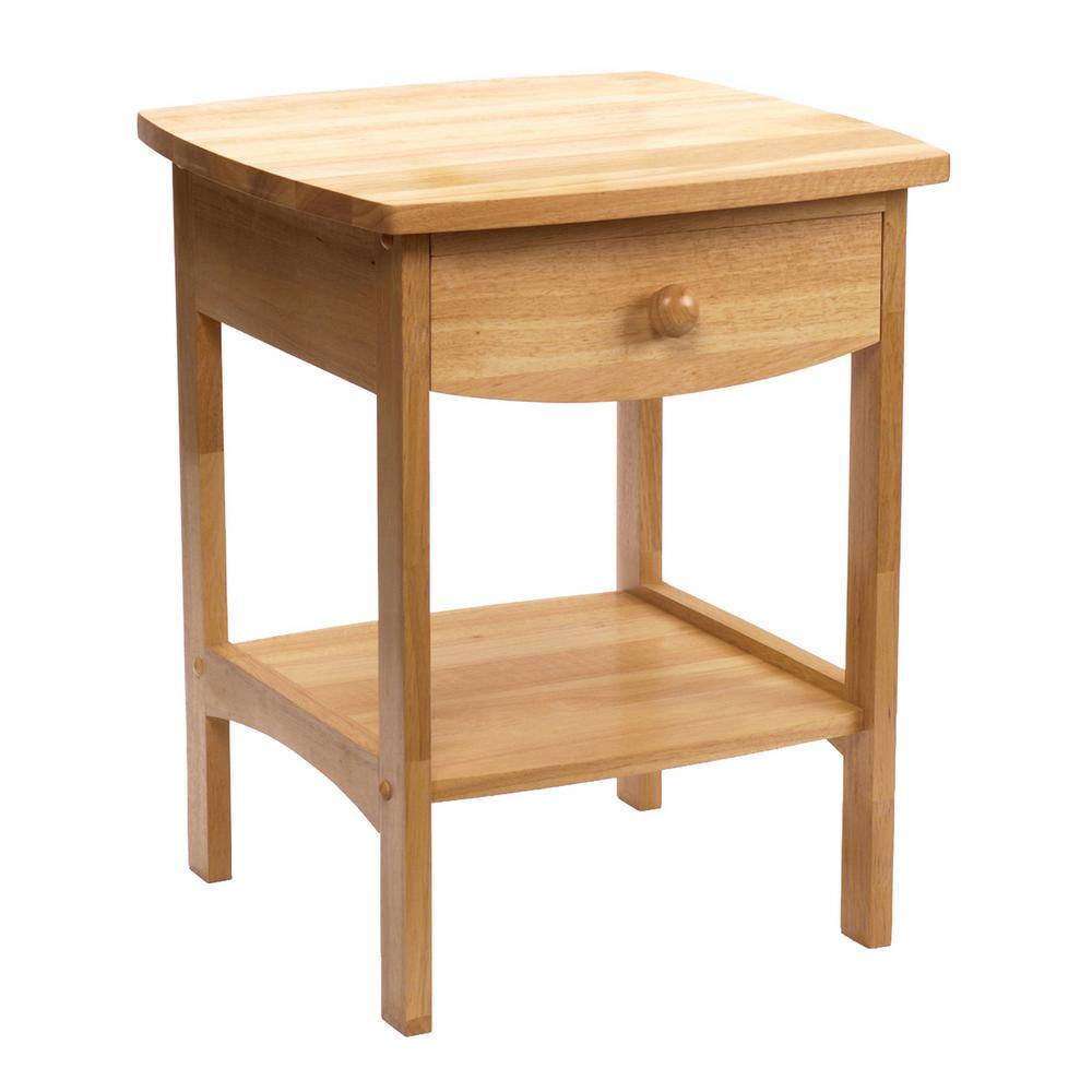 Claire Natural Wood Square Nightstand with Drawer