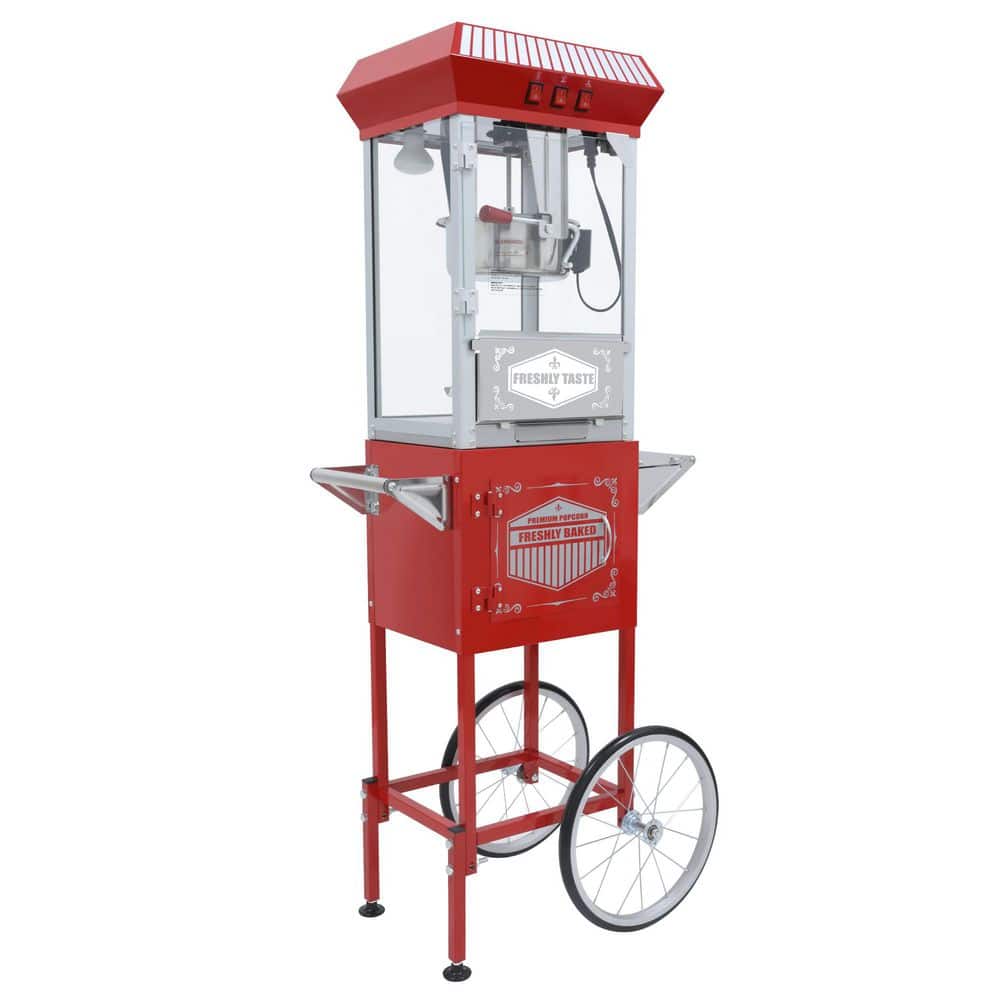 Movie Theater Style Red Food Cart with Wheels, 12 oz. Popcorn Kettle and Warming Deck price history on PriceWatchPro