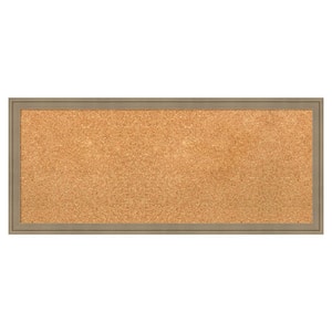 Florence Light Brown Natural Corkboard 32 in. x 14 in. Bulletin Board Memo Board