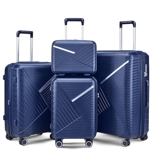 Nivencai 4-Piece Luggage Set (14/20/24/28), Expandable Lightweight Suitcase with 4 Double 360° Mute Spinner Wheels