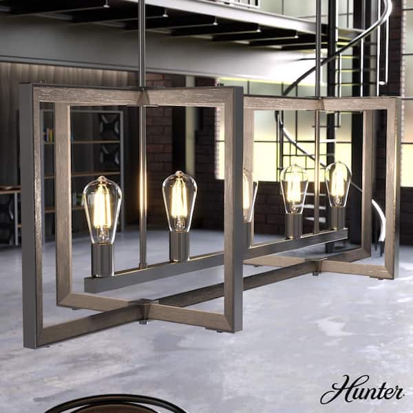 Hunter Woodburn 5-Light Brushed Nickel Candlestick Chandelier