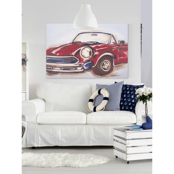 Unbranded 20 in. H x 30 in. W "Vintage Car" by Reesa Qualia Printed Canvas Wall Art
