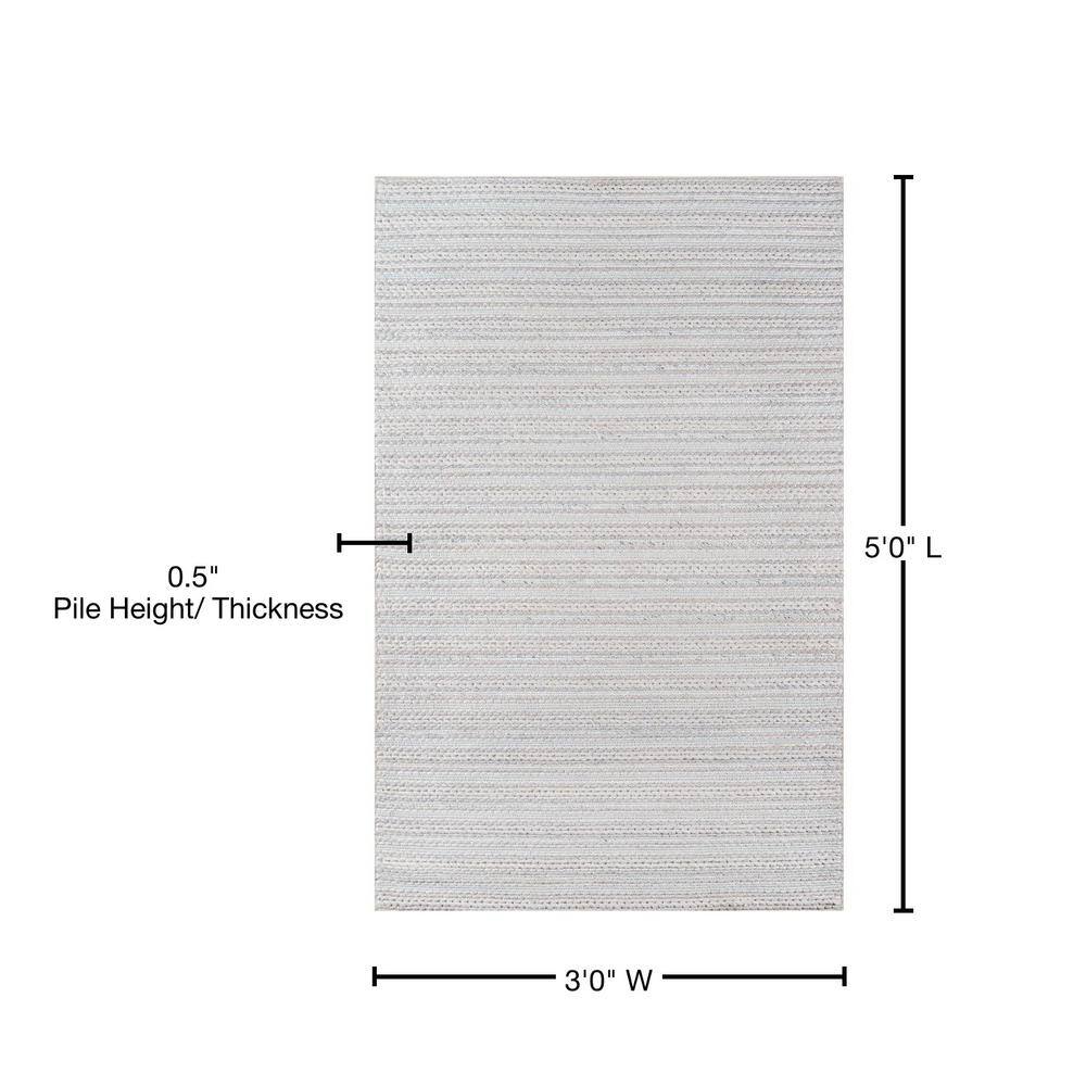 Handmade Andes-Inspired Gray Stripe Wool 3'x5' Area Rug
