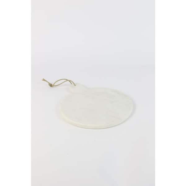 Kalalou Marble Round Cutting Board White with Jute Hanger