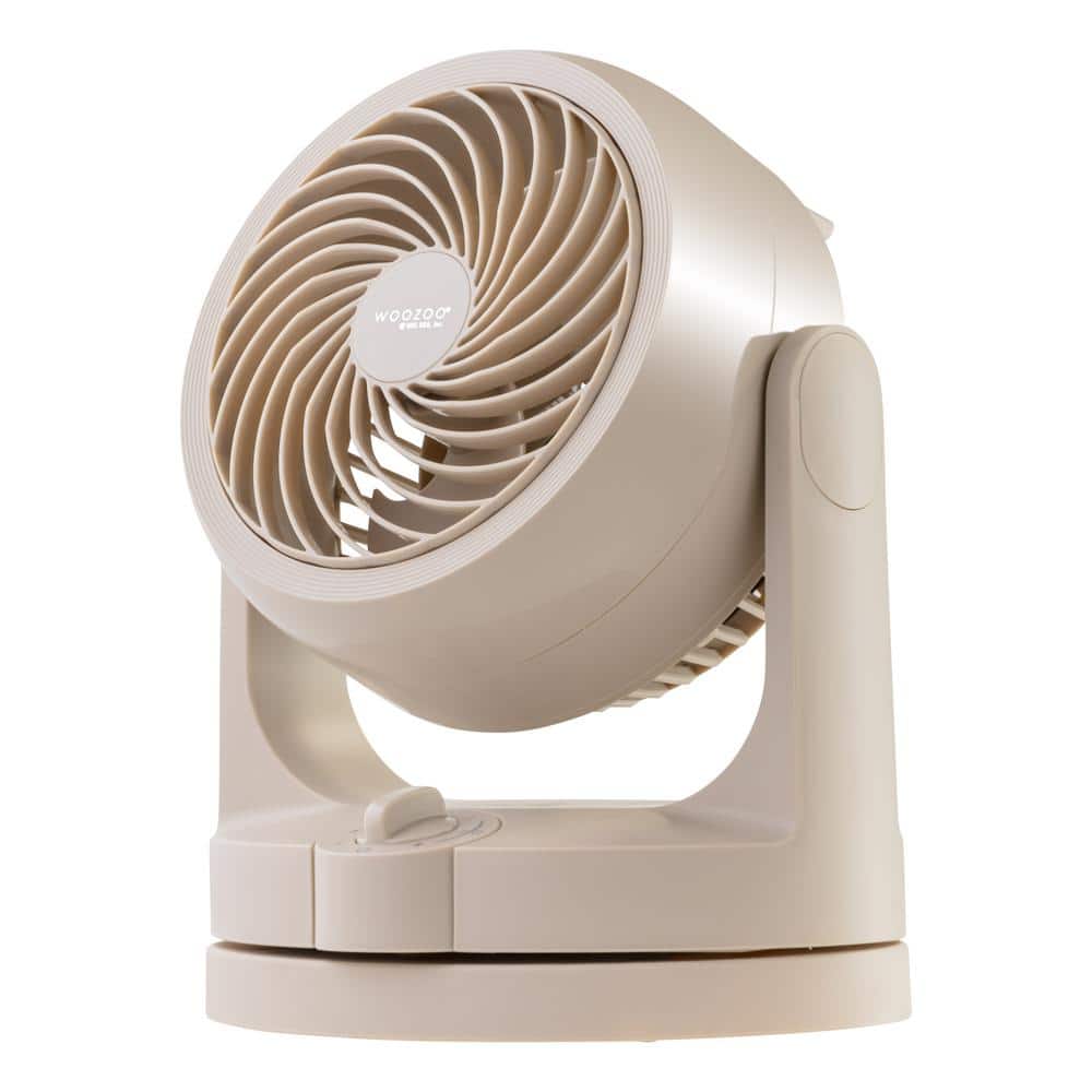 Woozoo 5 in. 3 Speed Oscillating Vortex Desk Fan, Latte 500182 - The Home  Depot
