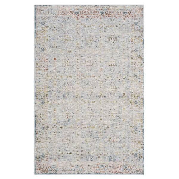 Unbranded Alaya Light Gray/Ivory/Multicolor 2 ft. x 3 ft. Floral Performance Area Rug