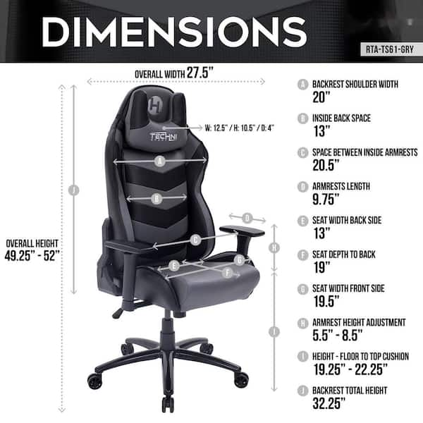 Sbg gaming chair online grey