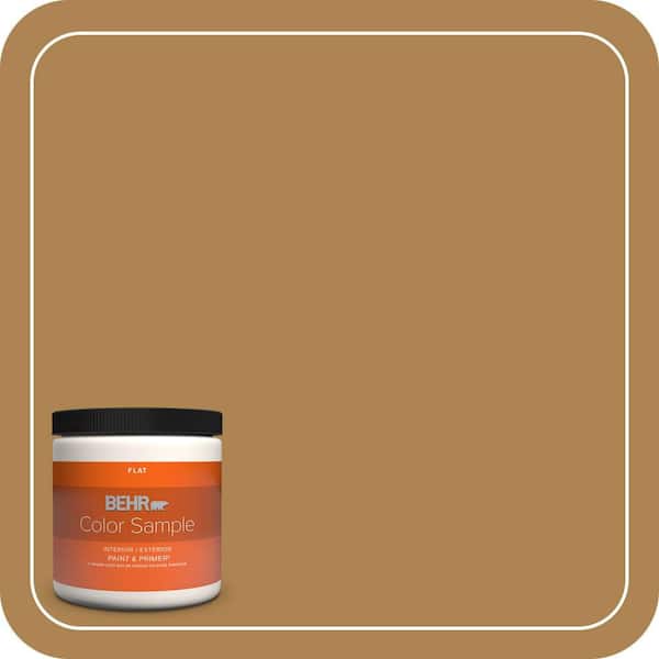 BEHR PREMIUM PLUS 8 oz. #S300-6 Harvest Time Flat Interior/Exterior Paint & Primer Color Sample