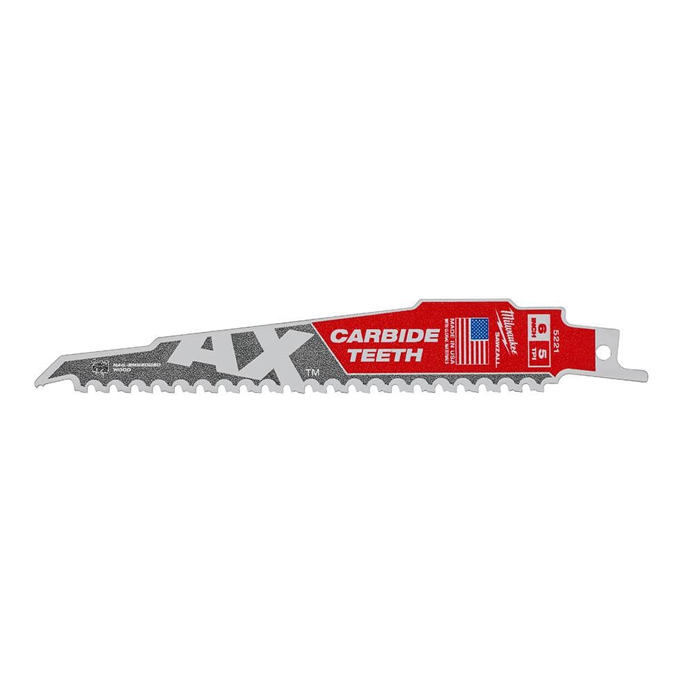 6 in. 5 TPI AX Carbide Teeth Demolition Nail Embedded Wood Cutting SAWZALL Reciprocating Saw Blades (25-Pack) price history on PriceWatchPro