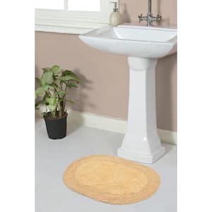Double Ruffle Collection 100% Cotton Bath Rugs Set, 17x24 Rectangle, Yellow