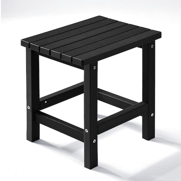 17 in. Black Rectangular Patio Outdoor Side Table