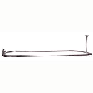 48 in. x 24 in. Rectangular Shower Rod with Side Support in Polished Nickel