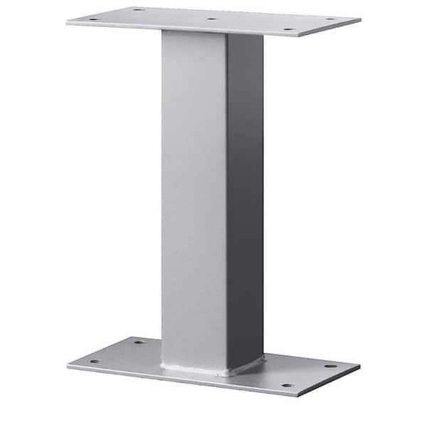 Salsbury Industries 4000 Series Standard Bolt Mounted Pedestal for Mail Package Drop in Silver