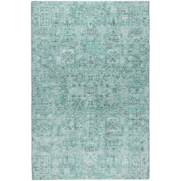 Dream Shag Premium Machine Washable Abstract ADS611 Teal 10 ft. x 14 ft. Area Rug