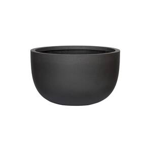 Crete 16.5 in. Hx 16 in. Black Plastic Concrete Texture Self-Watering ...