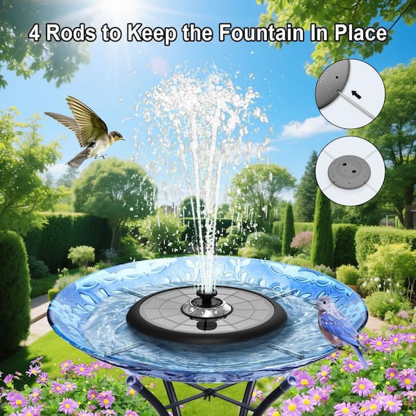 Phewnyzo UFO Style Solar Water Fountain 2025 Upgrade 5W Glass
